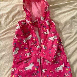Wippette Pink Unicorn and Rainbow Raincoat (2T)